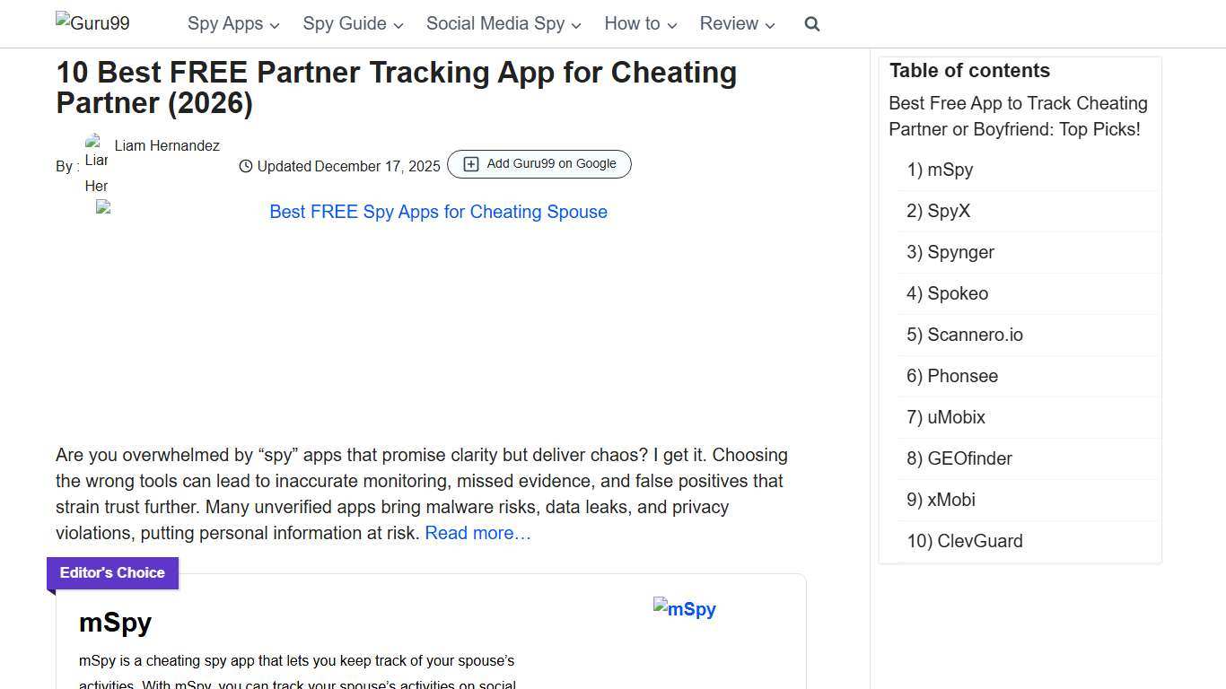 10 Best FREE Partner Tracking App for Cheating Partner (2026)